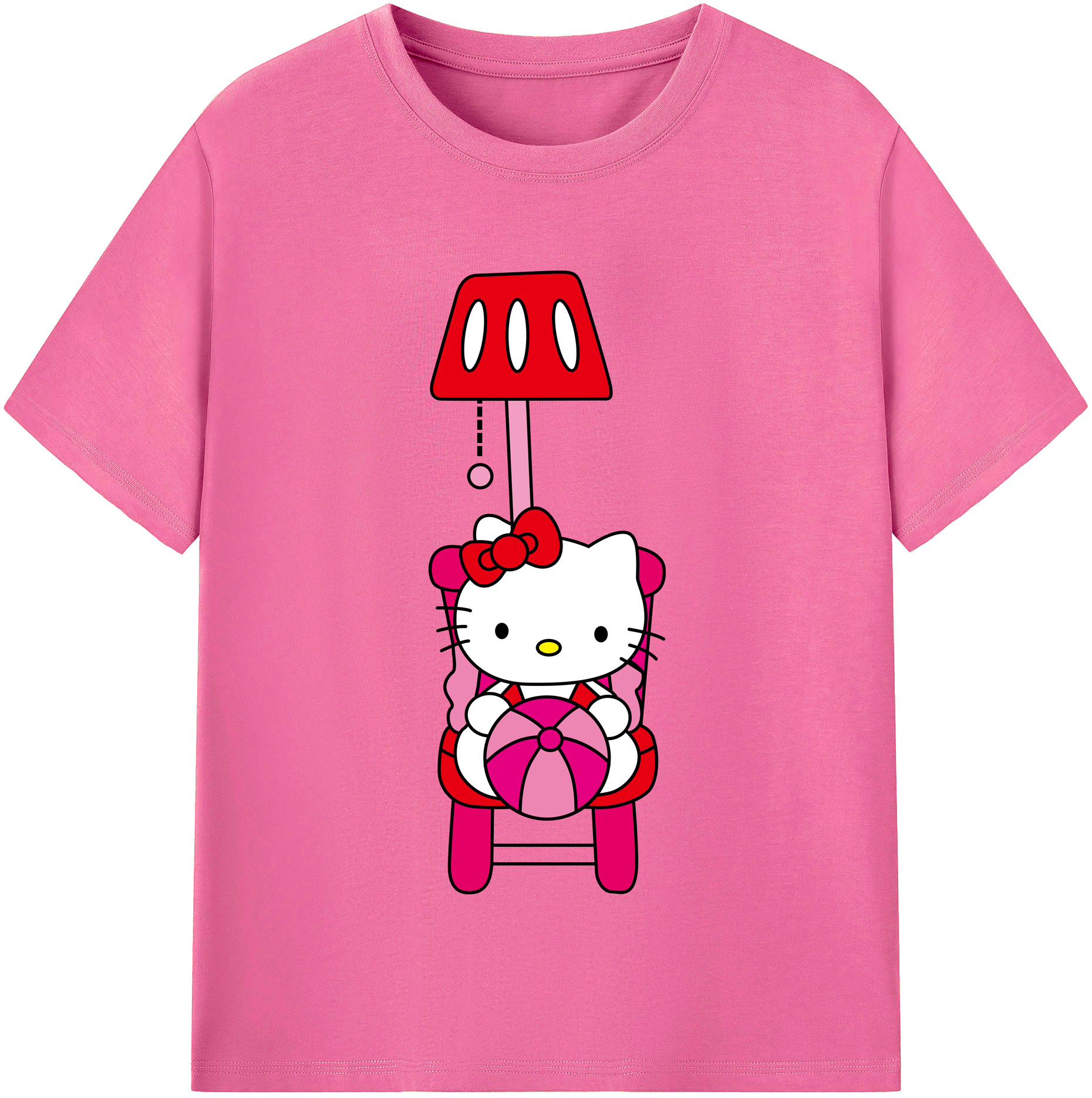 （画像用） Hello Kitty ハローキティ レディースカジュアルプリントTシャツ（綿100％）